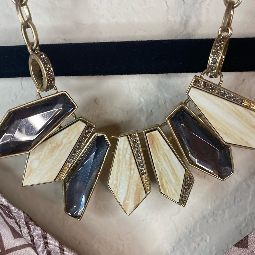 Kenneth Cole Geometric Rhinestone Statement Necklace - Picture 11 of 11